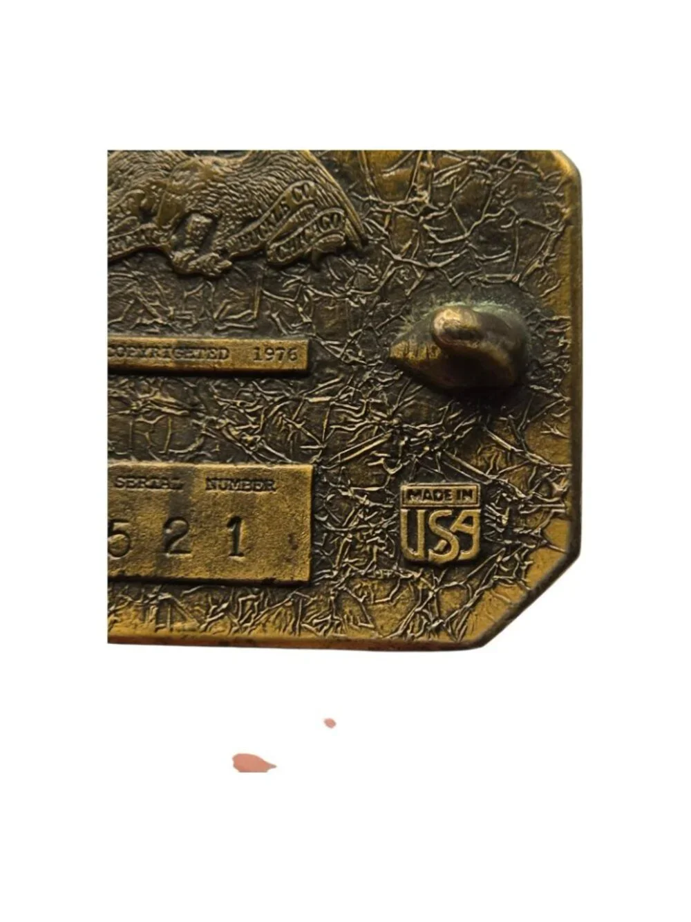 Vintage 1976 Solid Brass Belt Buckle Geese Design By Bergamot Brass Works USA